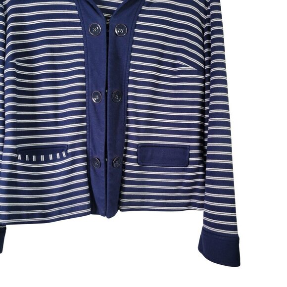 Chico's Women's Sailor Ponte Nautical Theme Cardigan Blazer Navy Blue Size L (2) - Picture 4 of 11